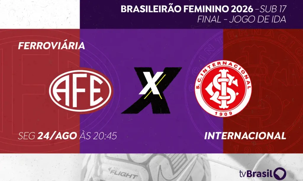 TV Brasil exibe jogo de ida da final do feminino sub-17 nesta segunda Transmissão de Ferroviária X Internacional começa às 20h45